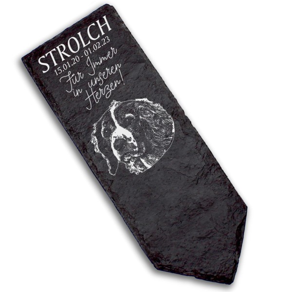 Grabstecker Grabschmuck Grabstein - Welsh Springer Spaniel - Personalisiert Grab Deko 8 x 22 cm Gra