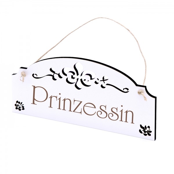 Schild Prinzessin - Vintage Türschild mit Ornamenten