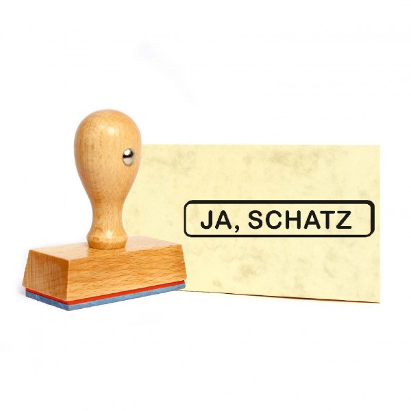 Stempel Ja Schatz - Holzstempel 49 x 9 mm