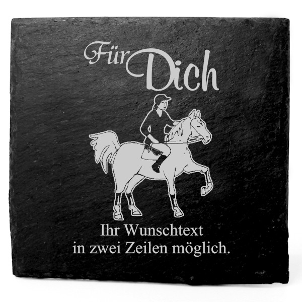 Deko Schiefer Untersetzer personalisiert Trab - Für Dich - 11x11cm
