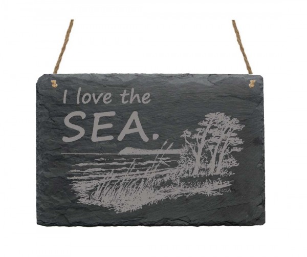 Schiefertafel « I love the sea »