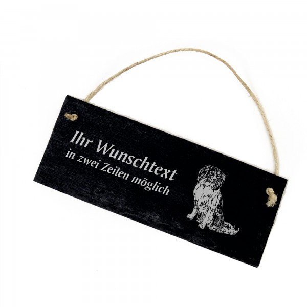 Hundeschild Kooikerhondje Türschild Schiefer - personalisiert - 22cm x 8cm