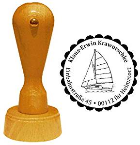 Adressenstempel « SEGELBOOT 2 » mit Kissen Segeln Yachtclub Firmenstempel 