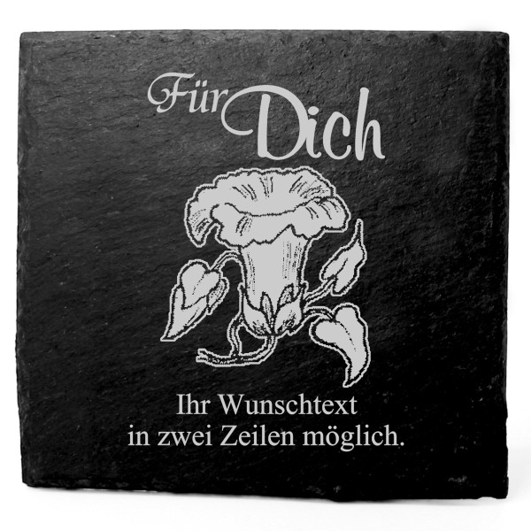 Deko Schiefer Untersetzer personalisiert Winde - Für Dich - 11x11cm