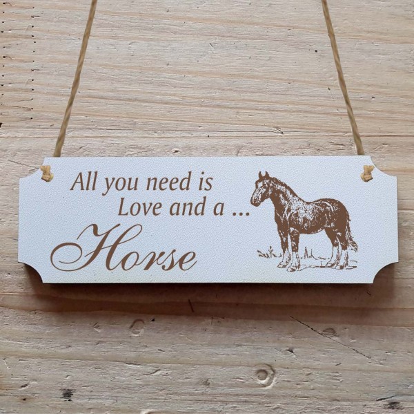 Dekoschild « All you need is Love and a Horse » Pferd 4