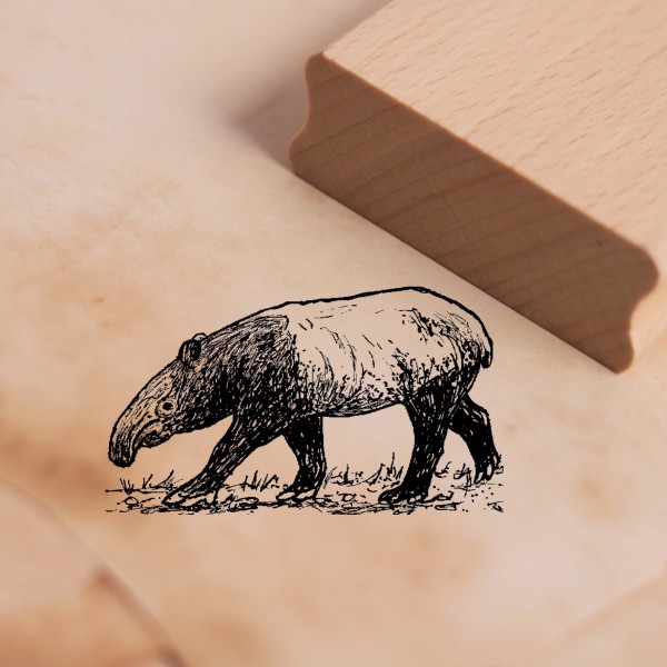 Motivstempel Tapir geht - Stempel Holzstempel 48 x 28 mm