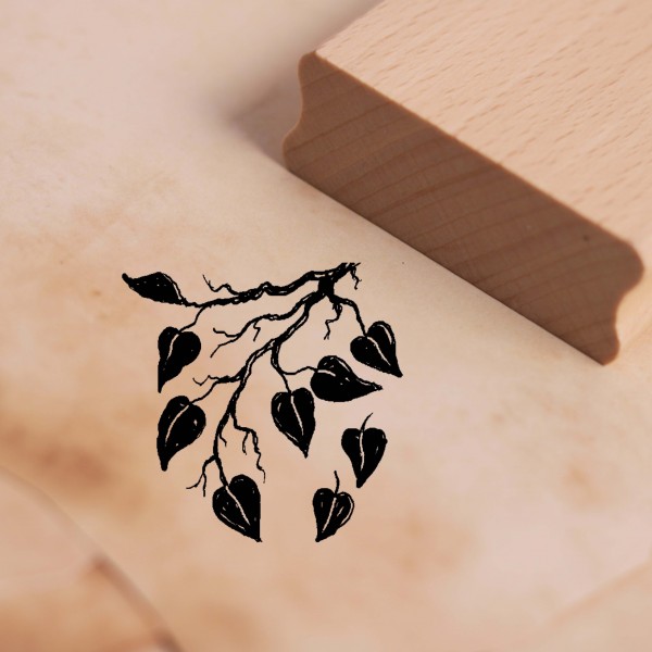 Motivstempel Zweig mit Blättern Stempel Linde Lindenblätter 38 x 38 mm