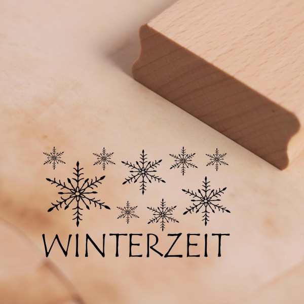 Motivstempel Winterzeit Stempel Schneeflocken ca. 48mm x 28mm