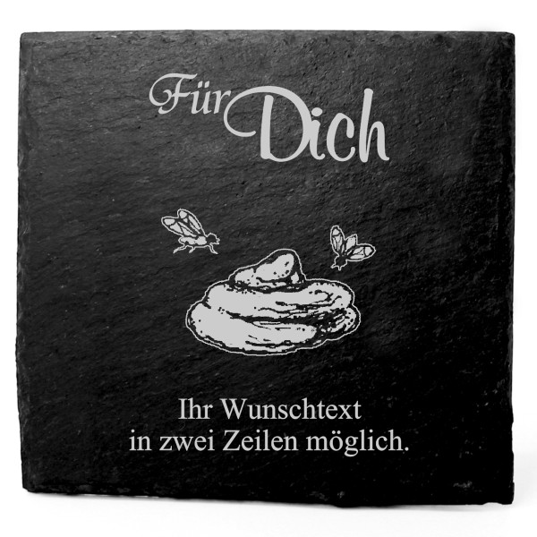 Deko Schiefer Untersetzer personalisiert Scheiße - Für Dich - 11x11cm