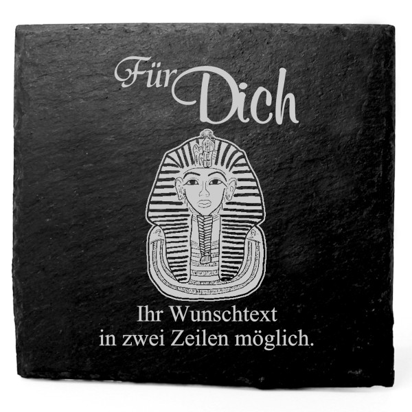 Deko Schiefer Untersetzer personalisiert Tutanchamun - Für Dich - 11x11cm