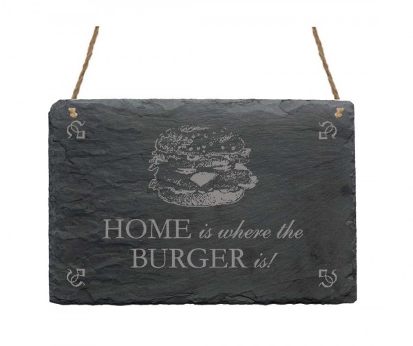 Schiefertafel « Home is... » Burger