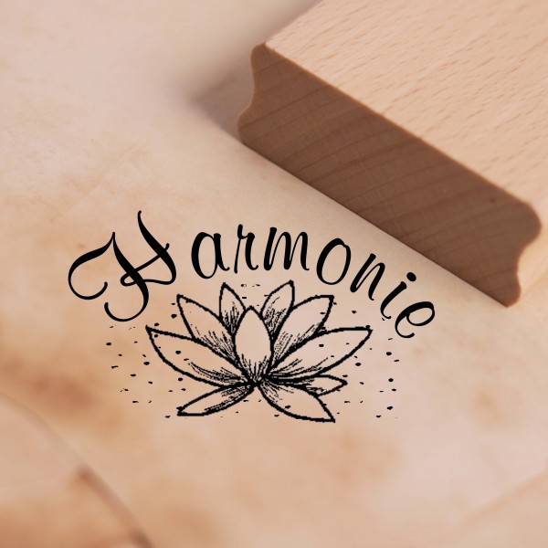 Motivstempel Harmonie Lotusblume - Stempel Holzstempel 48 x 28 mm