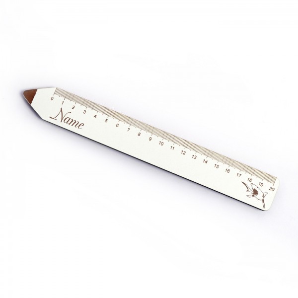 Lineal Hai und Name - Stiftform 20 cm - personalisiert