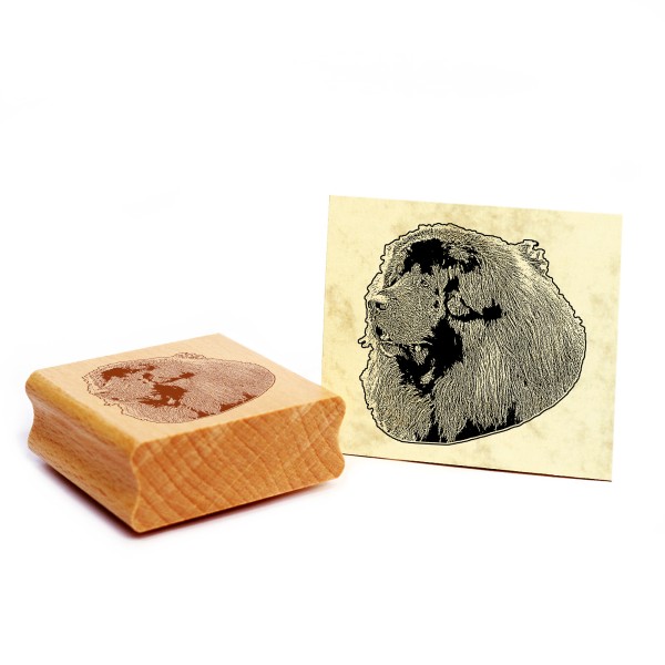 Motivstempel Tibetan Mastiff Stempel Hund Holzstempel 48 x 47 mm