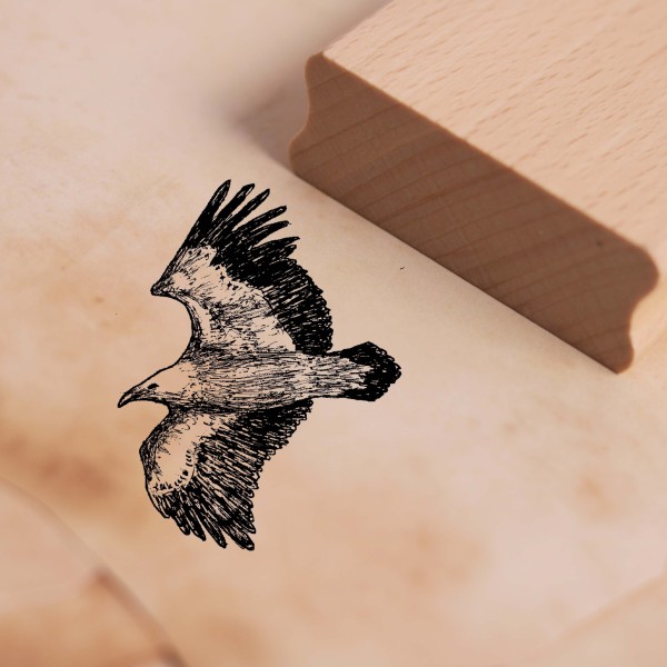Motivstempel Geier fliegt - Stempel Holzstempel 37 x 48 mm