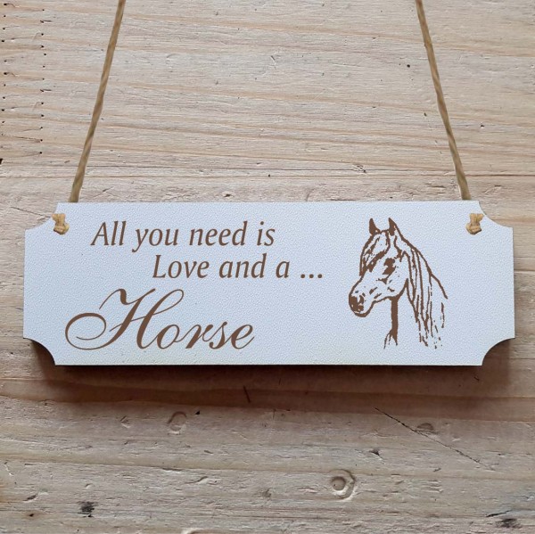 Dekoschild « All you need is Love and a Horse » Pferd 7