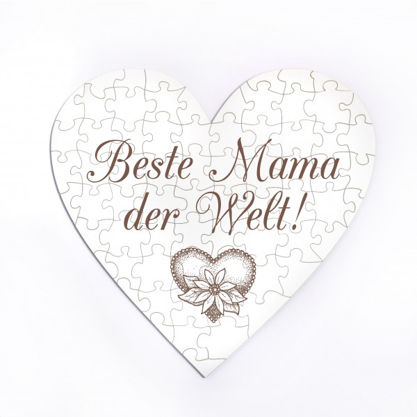 Herz Puzzle Beste Mama der Welt - 70 Teile