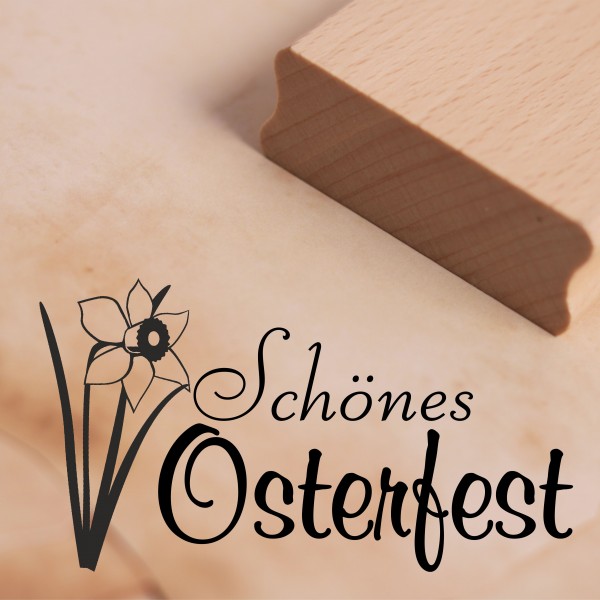Motivstempel Schönes Osterfest Stempel Osterglocke 68 x 38 mm