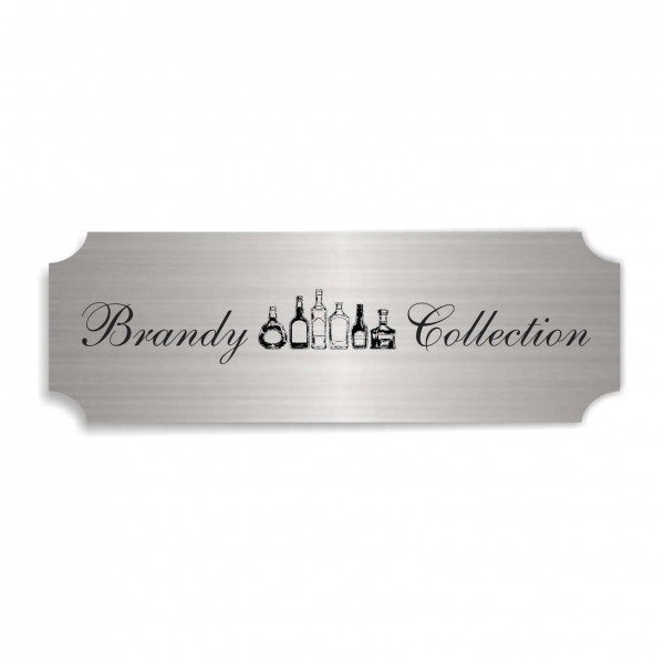 Schild « BRANDY COLLECTION » selbstklebend - Aluminium Look - silber