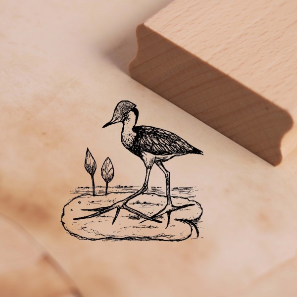 Motivstempel Blatthühnchen - Vogel Stempel Holzstempel 48 x 47 mm