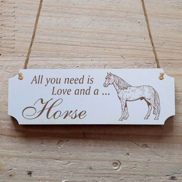Dekoschild « All you need is Love and a Horse » Pferd 3