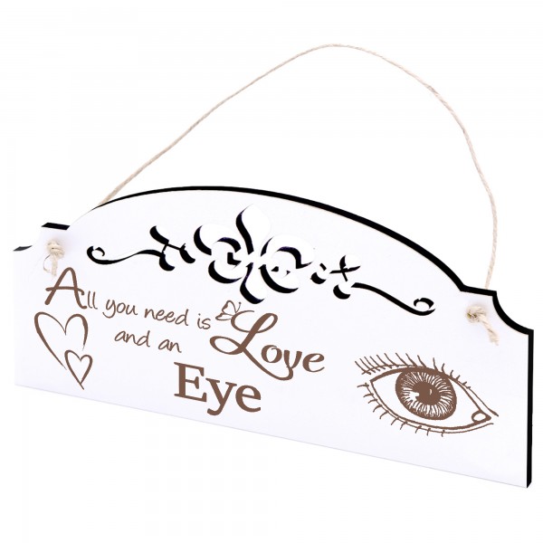 Schild Auge Deko 20x10cm - All you need is Love and an Eye - Holz