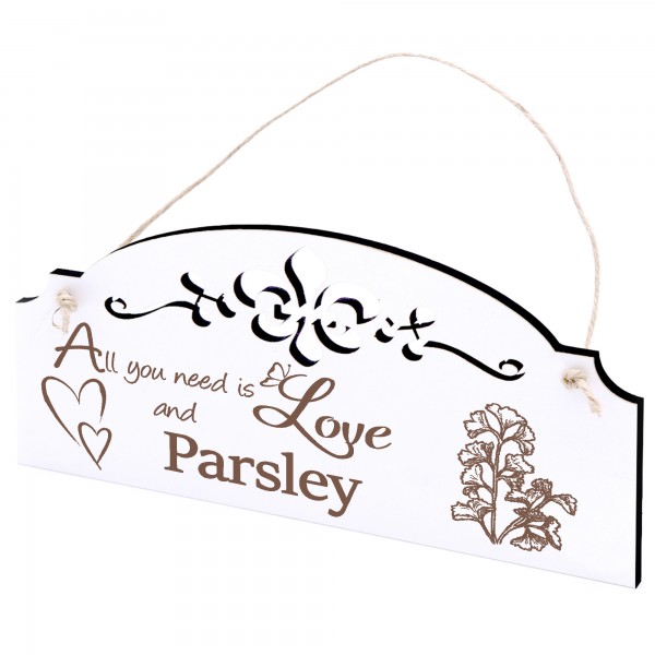 Schild Petersilie Deko 20x10cm - All you need is Love and Parsley - Holz