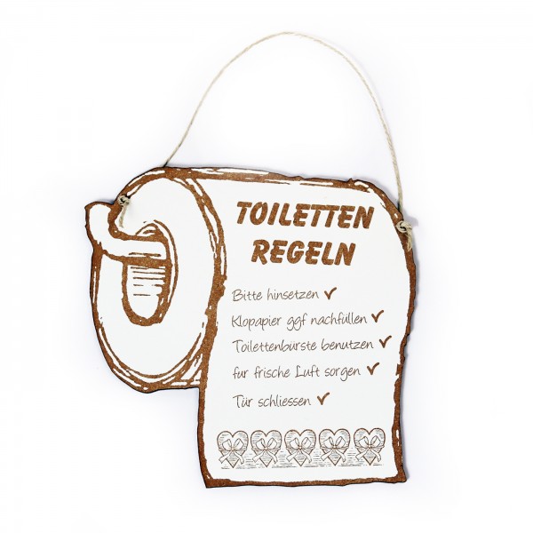 Schild Toilettenregeln - Türschild Toilette WC - ca. 18,5 x 18,5 cm