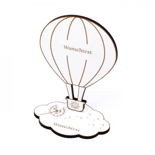 Geldgeschenk Heißluftballon - inkl. Wunschtext - Schild für Geld Gutschein