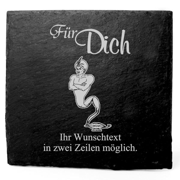 Deko Schiefer Untersetzer personalisiert Dschinn - Für Dich - 11x11cm