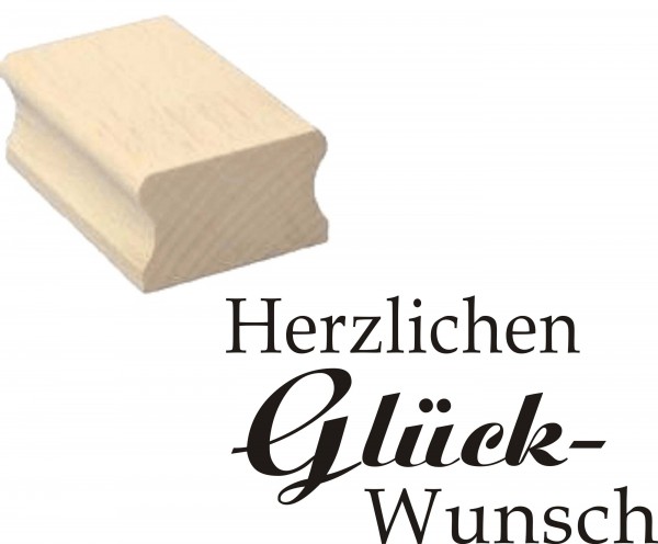 Stempel « HERZLICHEN GLÜCKWUNSCH » 50 x 30 mm