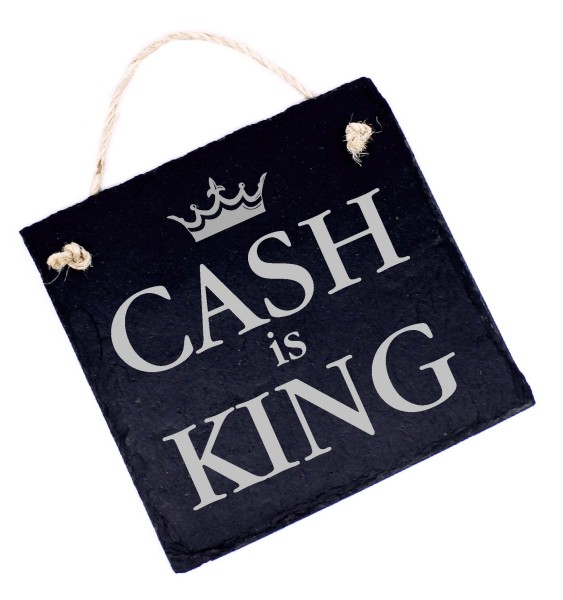 CASH is KING Barzahlung Schild Bargeld Kasse Bar Bezahlen Keine Kartenzahlung 16 x 16 cm