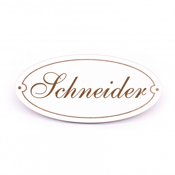 Ovales Türschild Schneider - selbstklebend - 15 x 7 cm