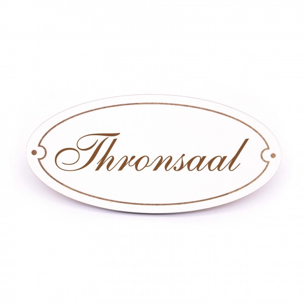 Ovales Türschild Thronsaal - selbstklebend - 15 x 7 cm
