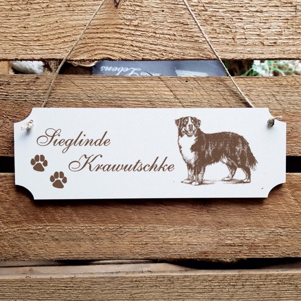 Schild « Berner Sennenhund » Namensschild Türschild zum Anhängen - 20 x 6,7 cm