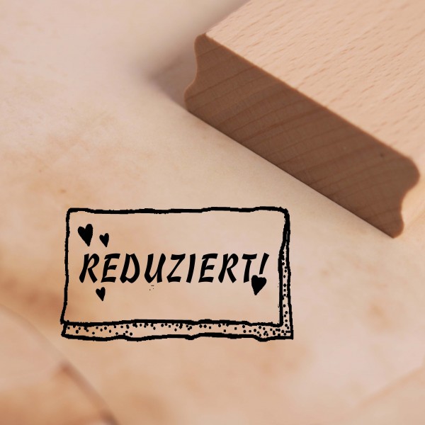 Motivstempel Reduziert - Etikett Klappkarte Herzen Stempel 48 x 28 mm