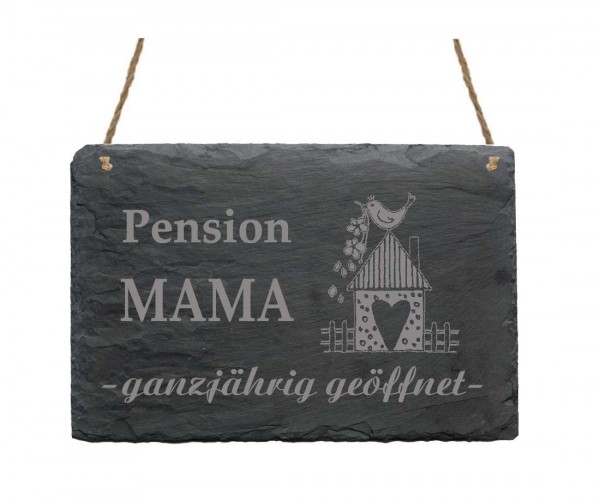 Schiefertafel « Pension Mama »