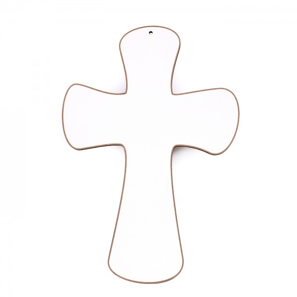 Holzkreuz Vintage Shabby Kreuz weiß Kruzifix Wandkreuz aus Holz zur Firmung Taufe 16 x 24 cm