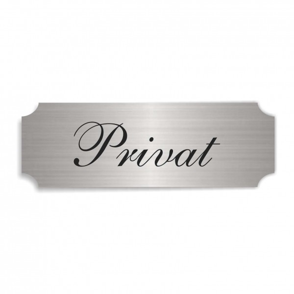 Schild « PRIVAT » selbstklebend - Aluminium Look - silber
