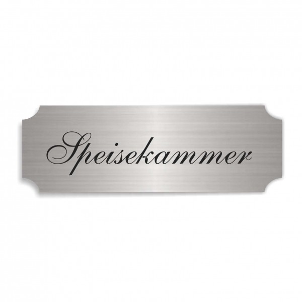 Schild « SPEISEKAMMER » selbstklebend - Aluminium Look - silber