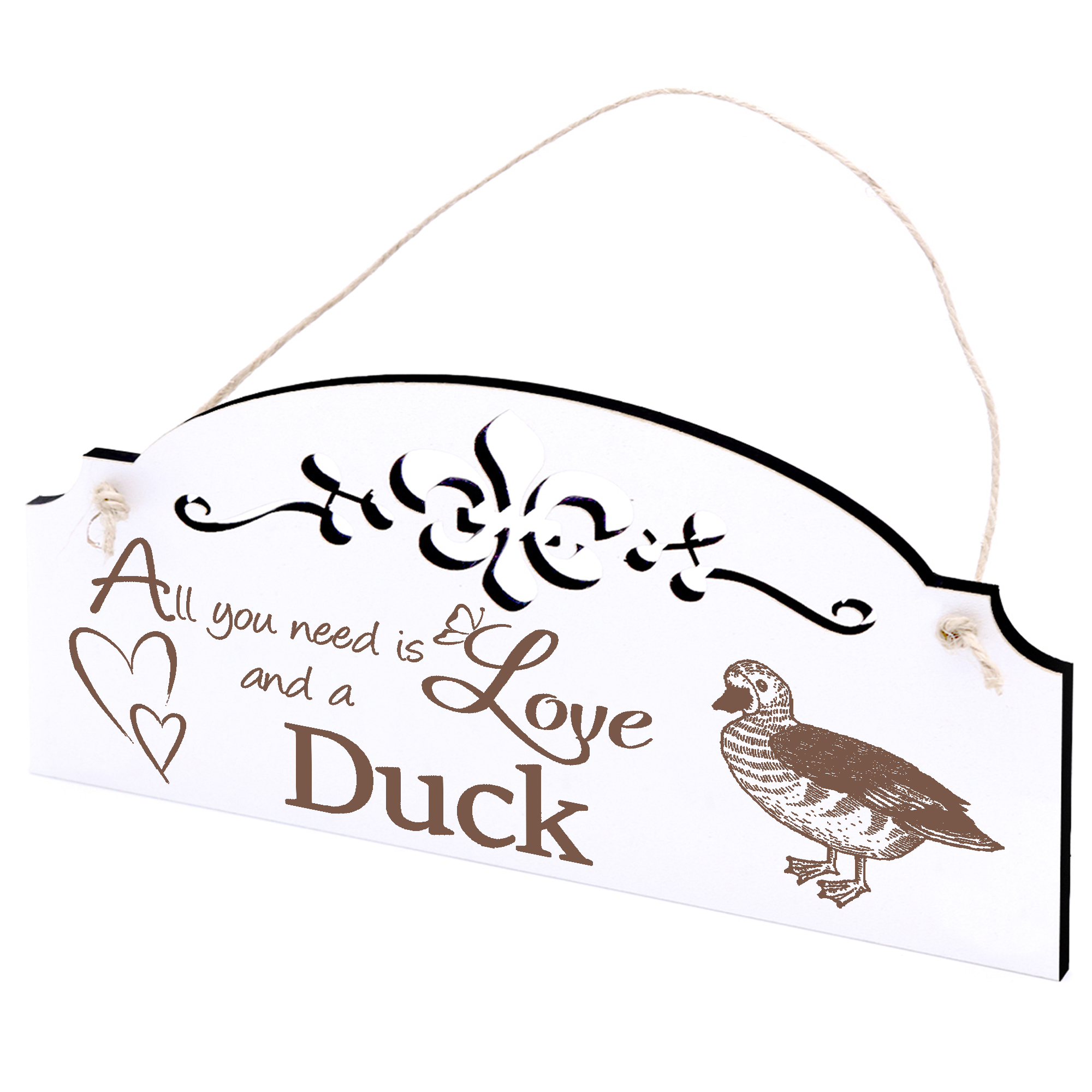 Schild Ente Deko 20x10cm - All you need is Love and a Duck 