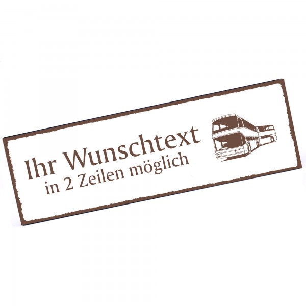 Türschild Schlenkibus Namensschild personalisiert mit Gravur - 150mm x 50mm - selbstklebend