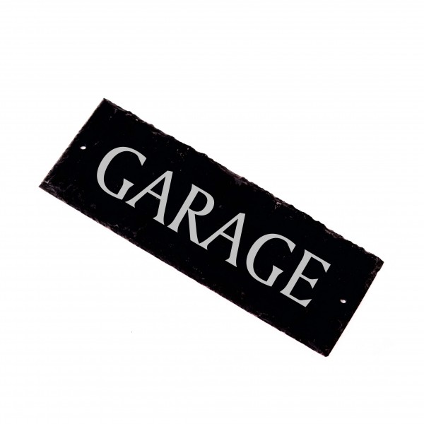 Garage Schild aus Schiefer graviert Garagenschild - Werkstatt Türschild 22 x 8 cm