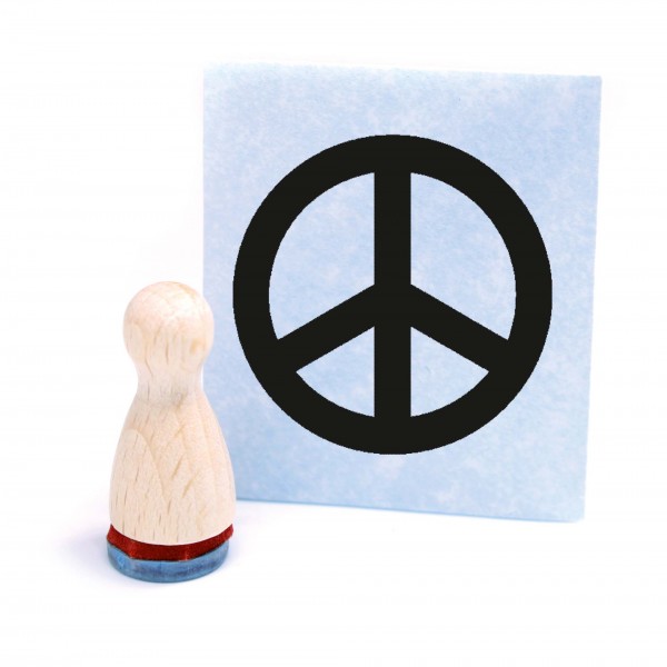 Ministempel Peace Zeichen - Holzstempel mini Motivstempel Ø12 mm