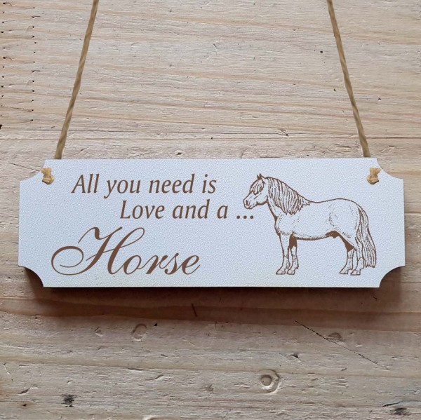 Dekoschild « All you need is Love and a Horse » Pferd 5